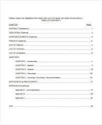 Microsoft Word Report Template With Table Of Contents Table Of