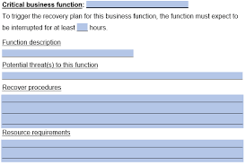 free business continuity plan template