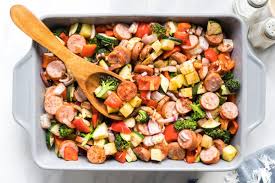 one pan sausage potato and vegetable