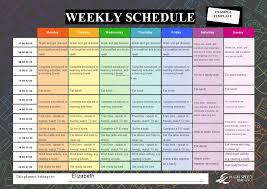 weekly schedule templates excel