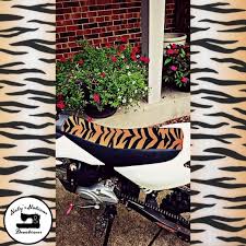Tiger Print Motorcycle Seat Cover