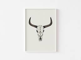 Cow Skull Art Print Bull Skull Wall
