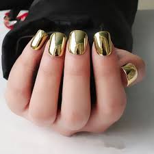 paint acrylic golden artificial nails