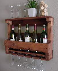 rustic wall mount wine rack with 5