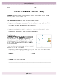 Pdf collision theory worksheet answer key collision theory is the answer to key research guide to collision. Collision Theory Student Guide