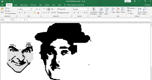 make your drawing on an excel sheet for