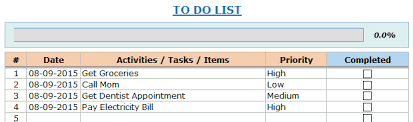 Excel To Do List Template Free Download
