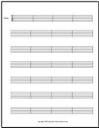 free guitar tablature paper for