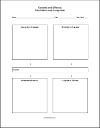 Social Studies Printable Causes And Effects Free Blank