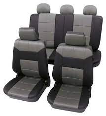 Black Leather Look Seat Cover Set For
