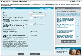 Screen Shots Of Online Calculator Developed By The Memorial