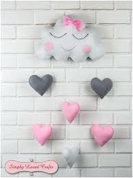 Pink Grey Nursery Wall Decoration Cloud