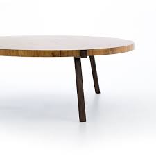 Natural Wood Round Coffee Table