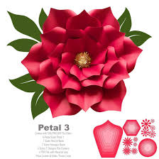 svg petal 3 paper flowers template cut