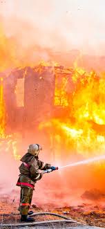 wallpaper firefighter fire 5120x2880