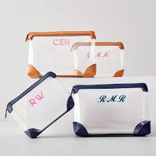 monogrammed clear pouches set of 2