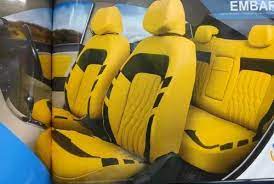 Back Skoda Yellow Car Seat Cover