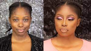 makeup transformation on dark skin