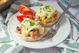 bacon  gruyere cheese and egg sandwiches with hollandaise