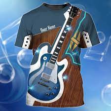 custom tee 3d guitar shirt for man and