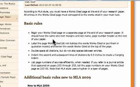 Mla format for works cited website 