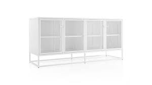 Casement Large White Metal Glass Sideboard