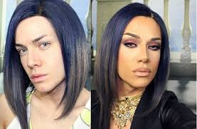 makeup transformation from man to woman