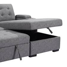 l shaped tufted sectional sofa bed