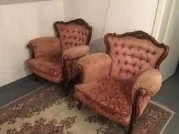 antique sofa set with armchairs living