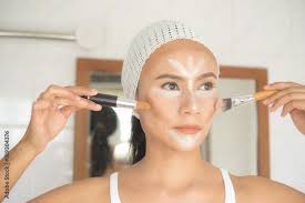 contouring makeup asian woman face