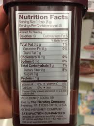 hershey cocoa nutrition facts pic