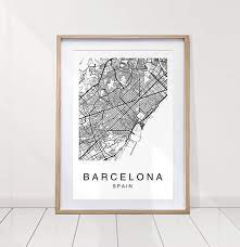 barcelona map print city map print city