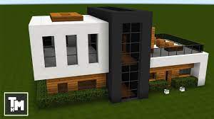 A beach house with a small garden and swimming pool. Easy Modern Houses On Minecraft Page 1 Line 17qq Com