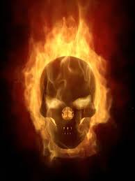 skull fire stock photos royalty free