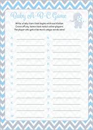 I have personally vetted every single one of these printables. Baby Abc S Baby Shower Game Elephant Baby Shower Theme For Baby Boy Blue Celebrate Life Crafts