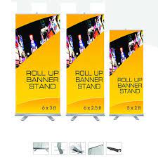 roll up standee size 6x3 and display