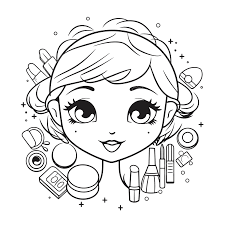 makeup coloring page with