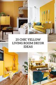 25 chic yellow living room decor ideas