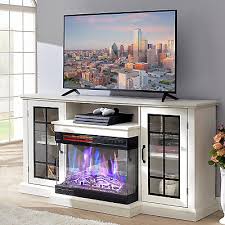 3 Sided Glass Fireplace Tv Stand For