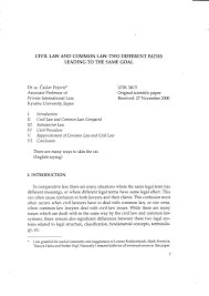 Pdf Civil Law And Common Law Two Different Paths Leading