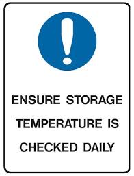 Kitchen Food Safety Signs Ensure Storage Temperature Is Checked Daily