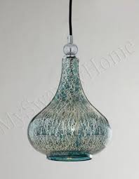 My Sy Home Blue Green Mercury Glass Mini Pendant Hanging Light Norbello Neiman Marcus Aqua 1798