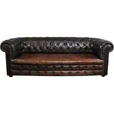 3 Seater Cowhide Leather Chesterfield Sofa