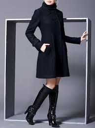 Women S Pea Coat Style Long Woolen Coat