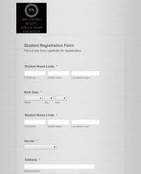 course registration and payment form