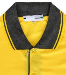 Baju olah raga berkerah merah kombinasi kuning : Poloshirt Lacost Neck Abu Tua Kuning Muda Poloshirt Kombinasi Elfs Shop