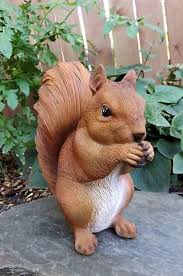 Large Red Squirrel Figurine Garden