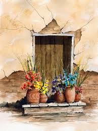door with flower pots by sam sidders