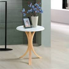 Poppy D44cm Solid Wood Side Table White
