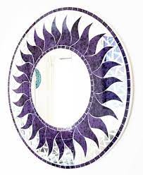 Round Purple Mosaic Sun Design Wall